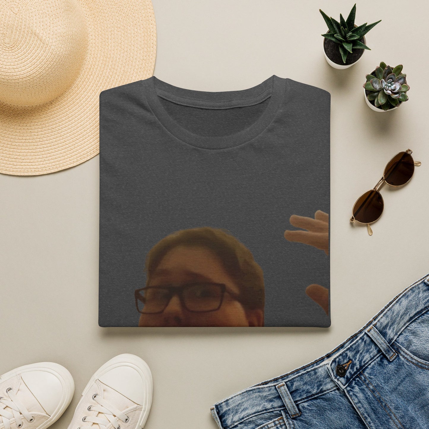 Pocket Meme T‑Shirt — Funny Face Chest Print