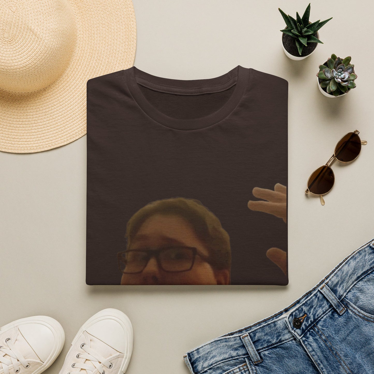 Pocket Meme T‑Shirt — Funny Face Chest Print