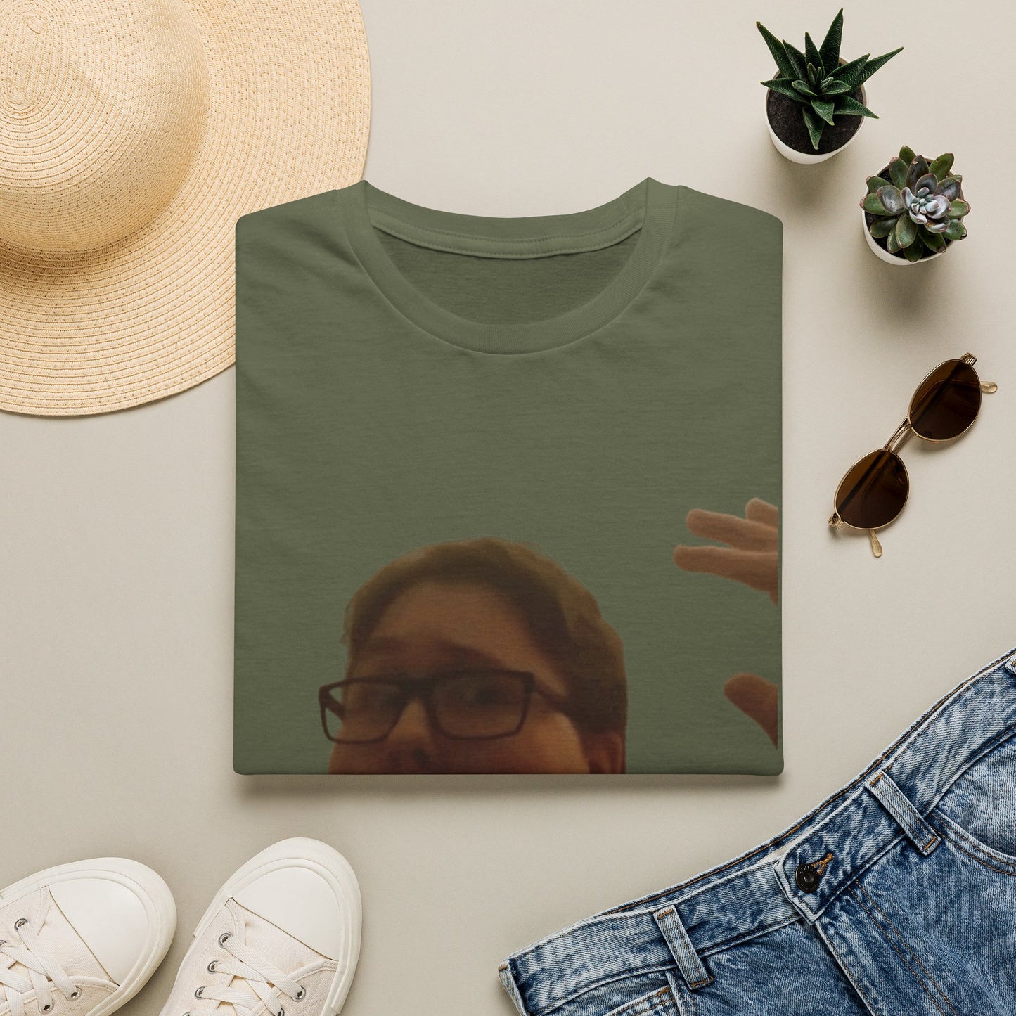 Pocket Meme T‑Shirt — Funny Face Chest Print