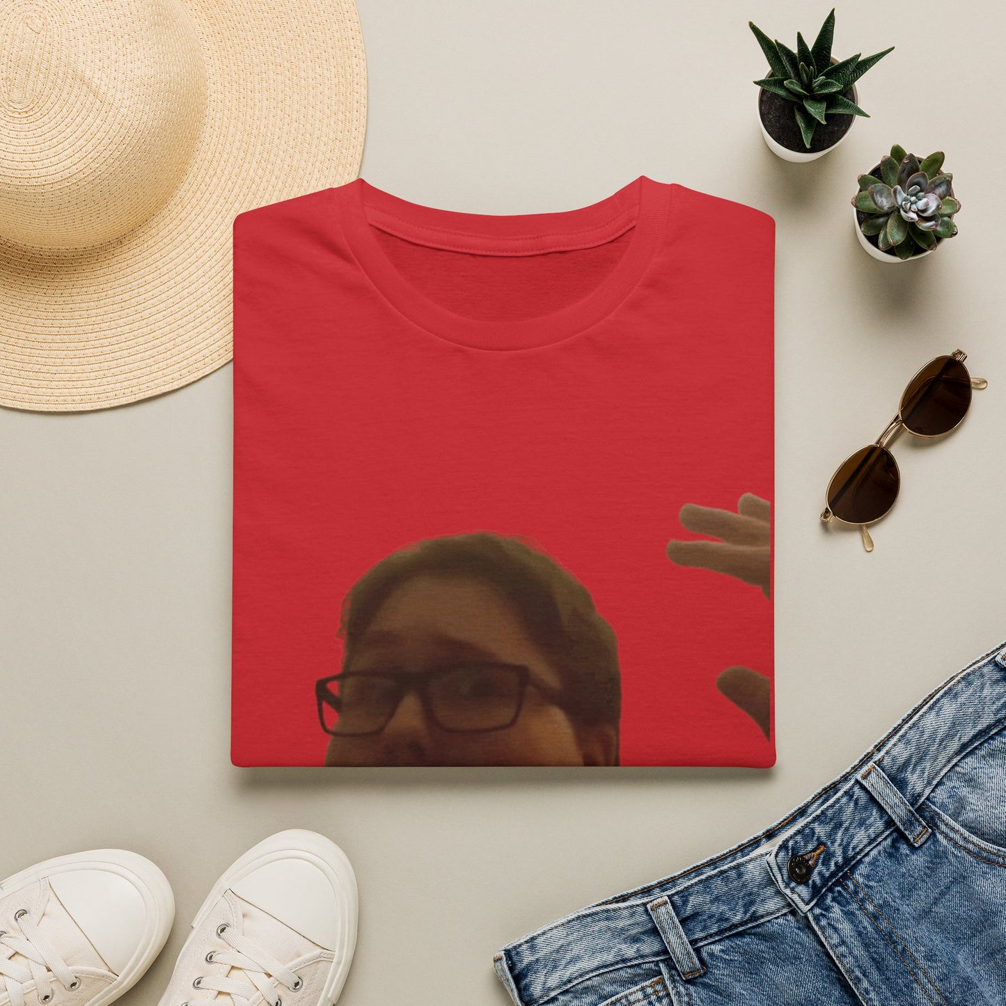Pocket Meme T‑Shirt — Funny Face Chest Print