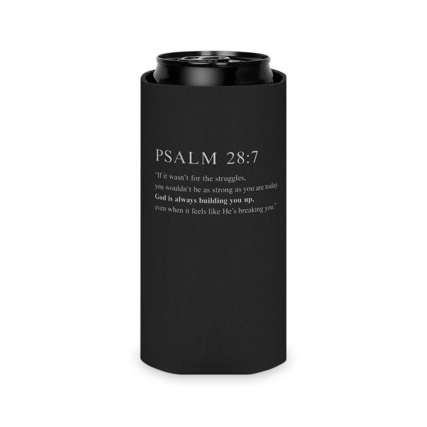 Psalm 28:7 Cross Can Cooler — Christian Faith Insulated Beverage Holder