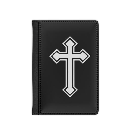 Christian Cross Passport Cover – Black Leather Travel Protector