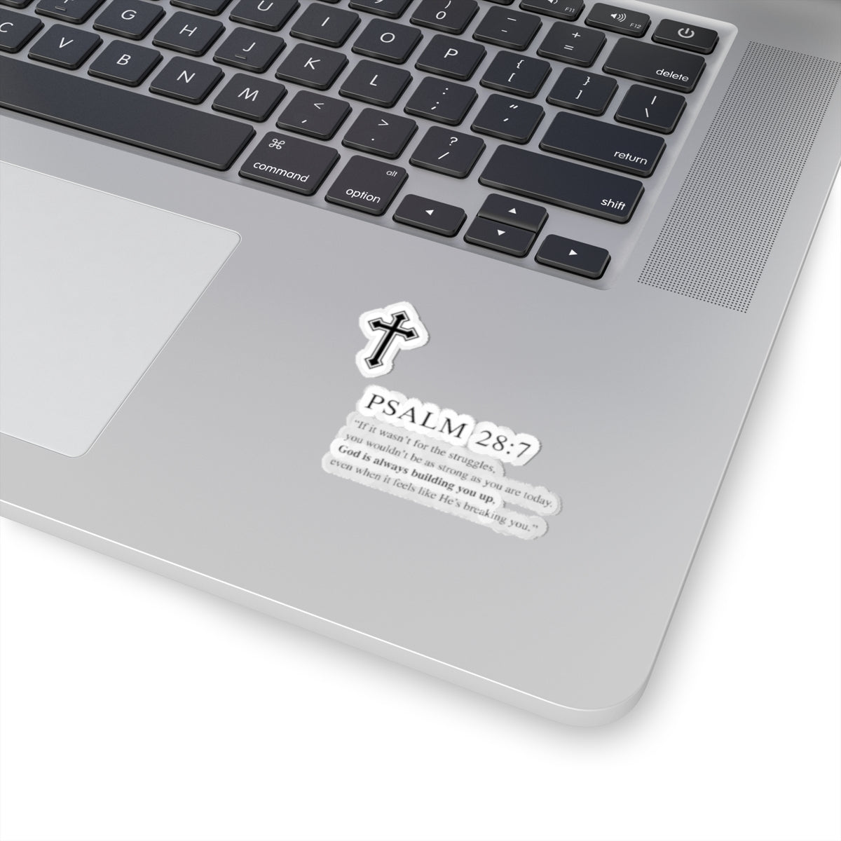 Psalm 28:7 Faith Sticker Set — Cross & Inspirational Scripture Kiss-Cut Stickers