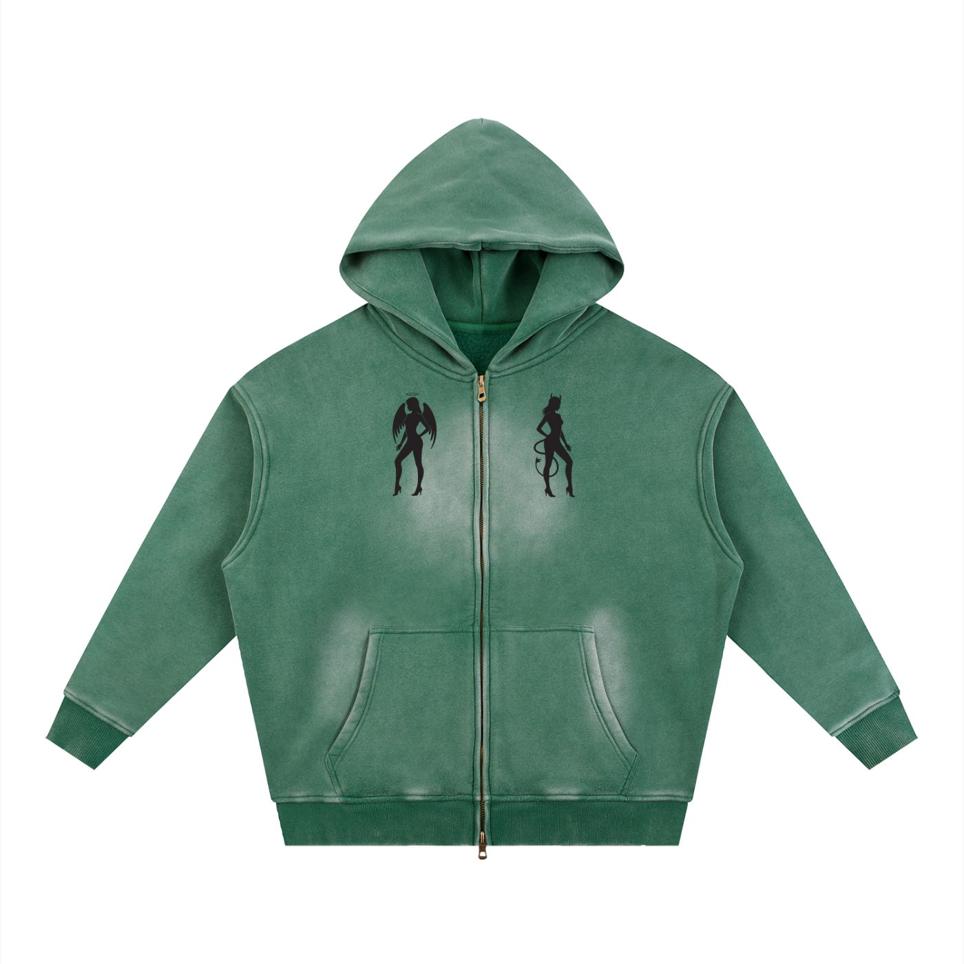 Sunfade Boxy Zip-Up Heavy Cotton Hoodie