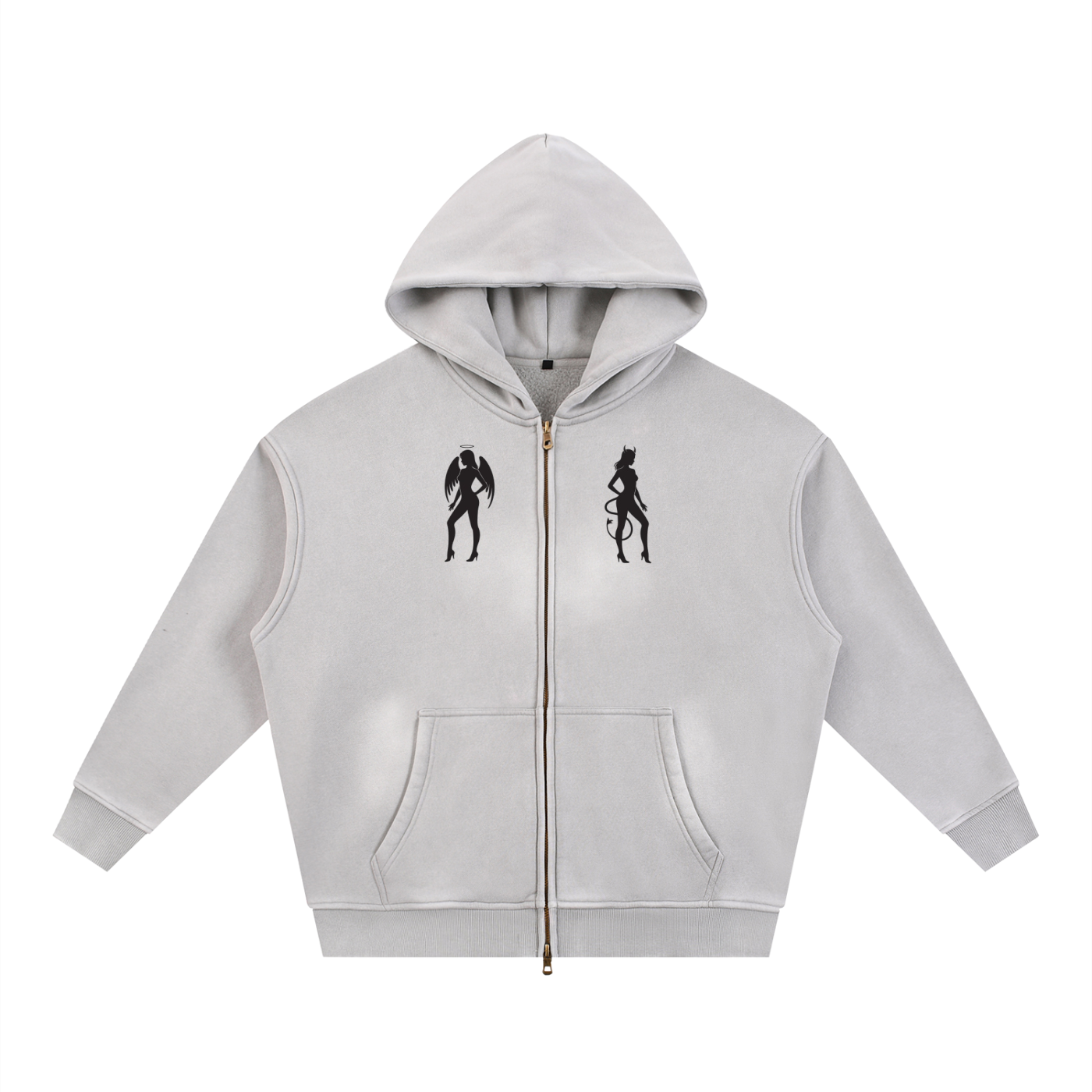 Sunfade Boxy Zip-Up Heavy Cotton Hoodie