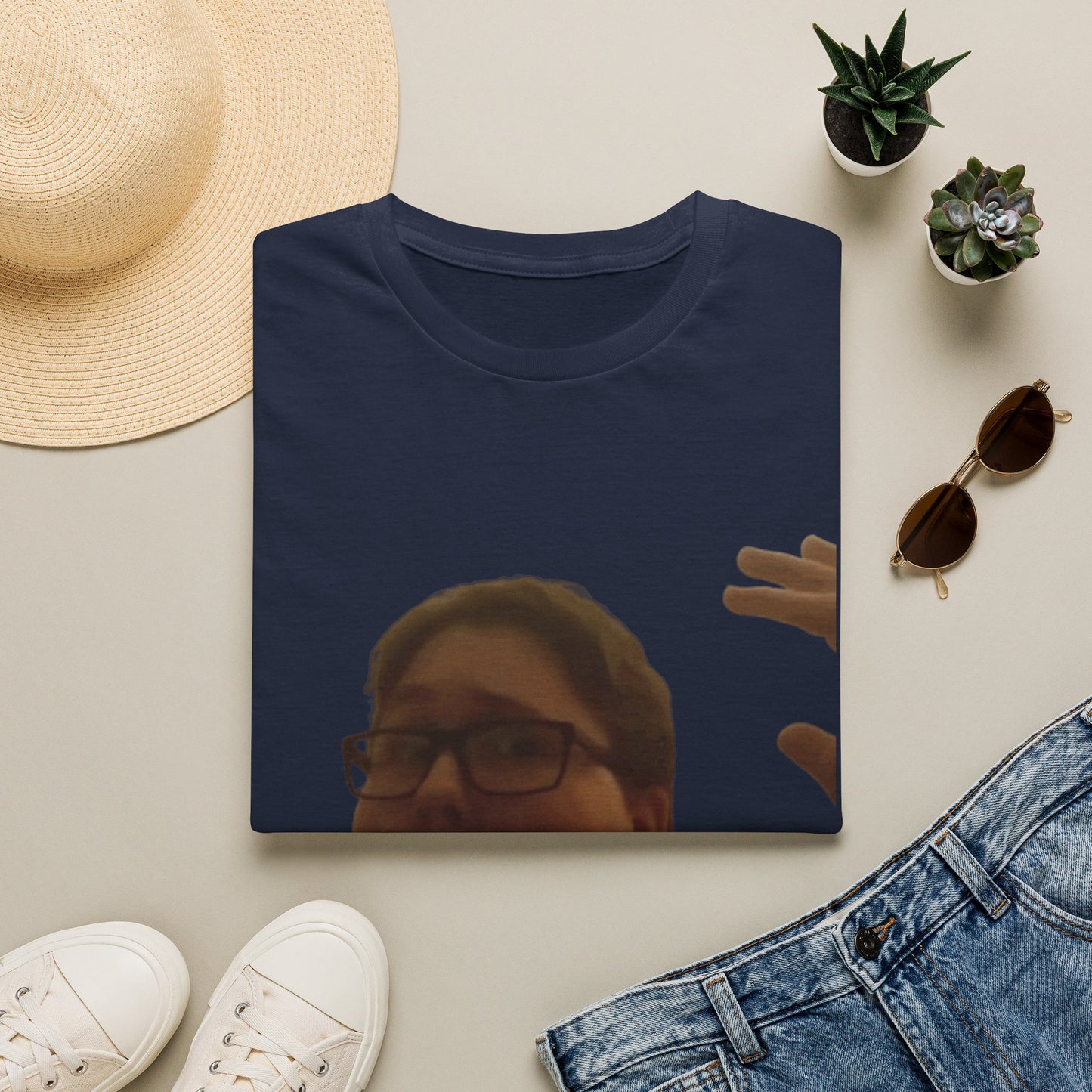 Pocket Meme T‑Shirt — Funny Face Chest Print