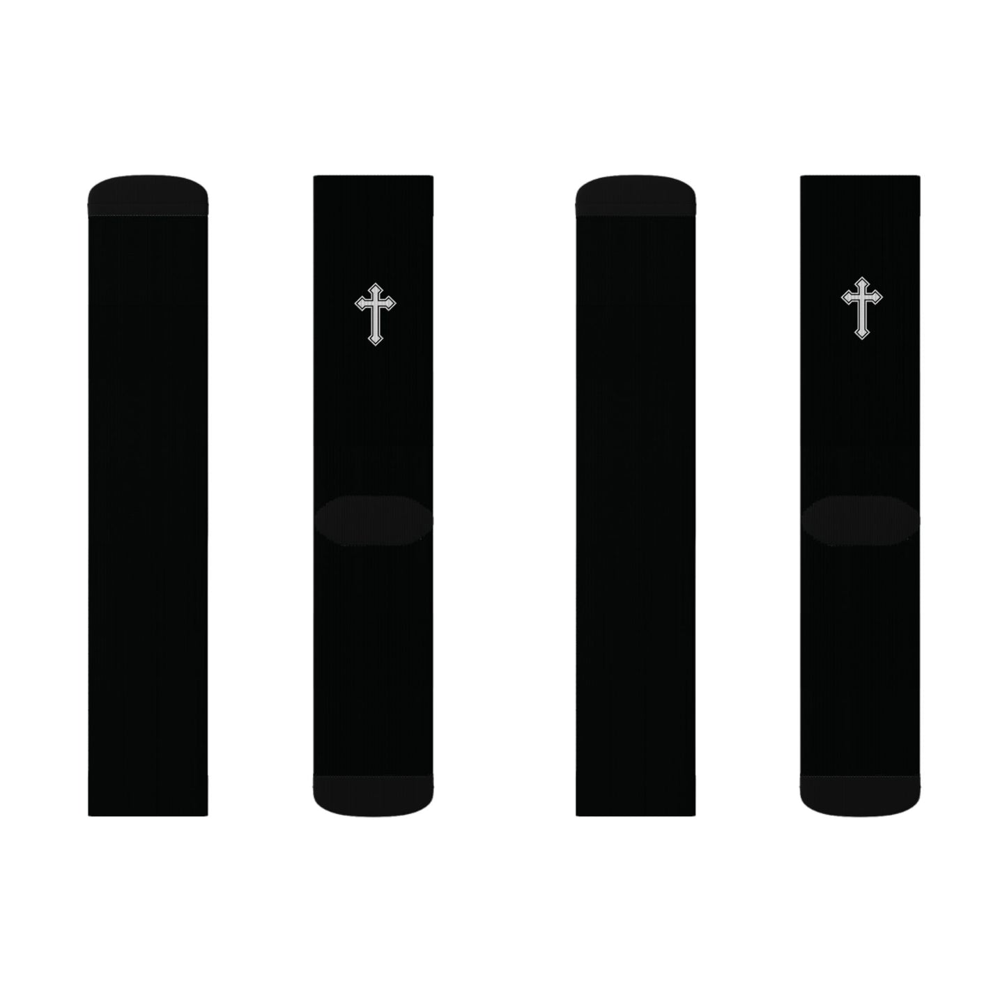 Black Socks with Small Cross — Christian Faith Crew Socks