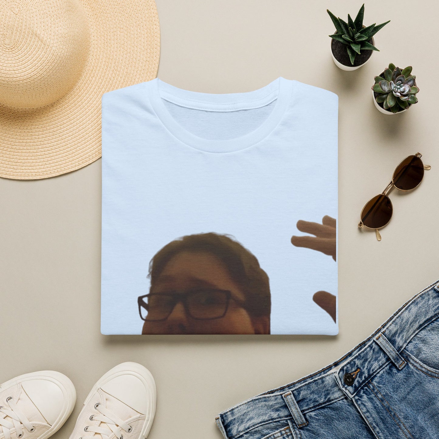 Pocket Meme T‑Shirt — Funny Face Chest Print