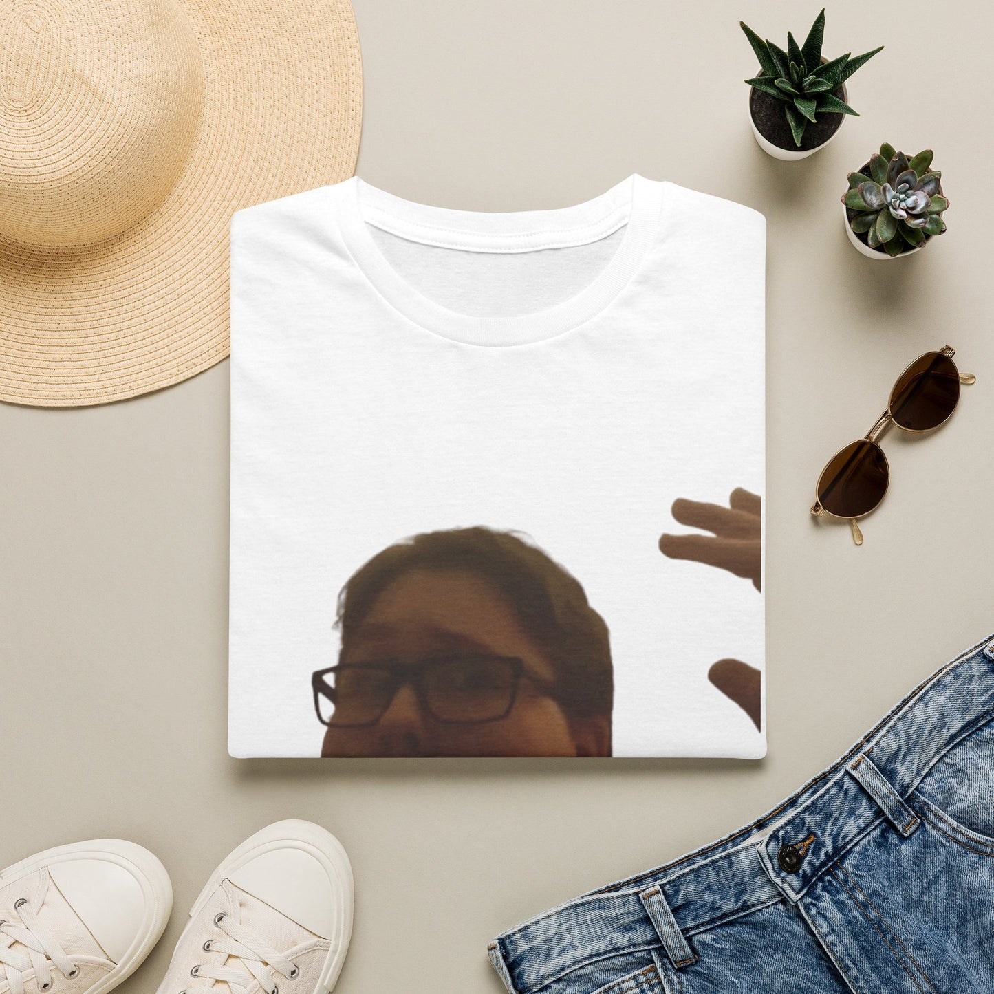 Pocket Meme T‑Shirt — Funny Face Chest Print