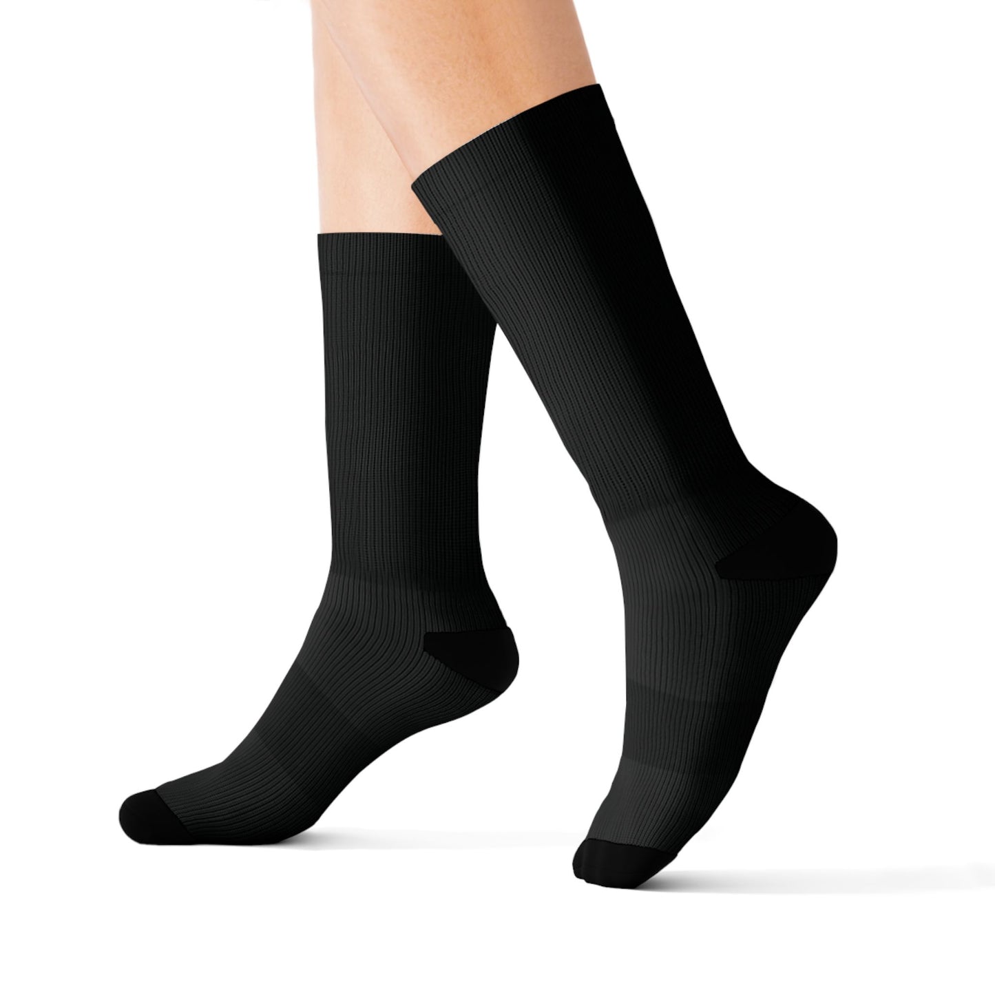 Black Socks with Small Cross — Christian Faith Crew Socks